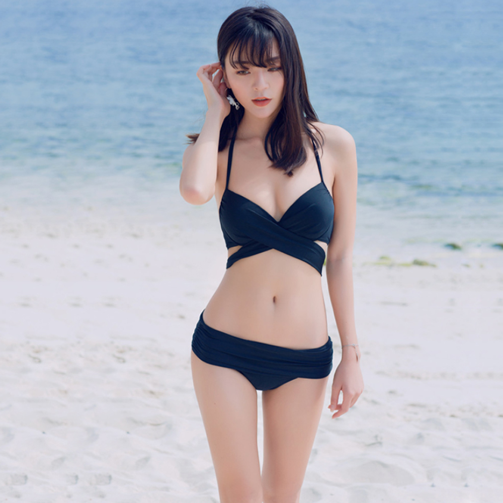 比基尼妮.詩清鋼圈性感繫帶比基尼二件式(M-2L)