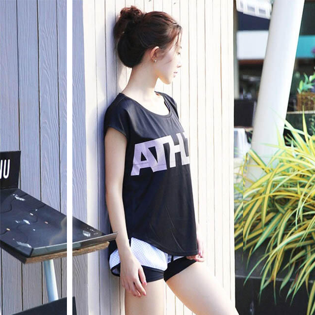 比基尼妮.幸爾短袖三件式泳衣短褲(M-XL)