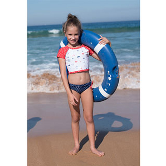 澳洲鴨嘴獸兒童泳衣 二件式防曬泳衣 女童10-14歲 海灘風情系列