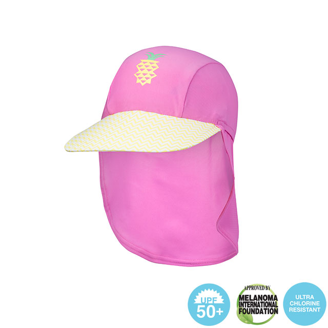 澳洲鴨嘴獸兒童泳衣 遮頸防曬帽 2-8歲 香鳳梨系列 UPF 50+ 抗UV
