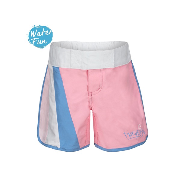 澳洲鴨嘴獸兒童防曬泳衣 海灘泳褲 女童4-8歲 優雅粉紅/淡藍條
