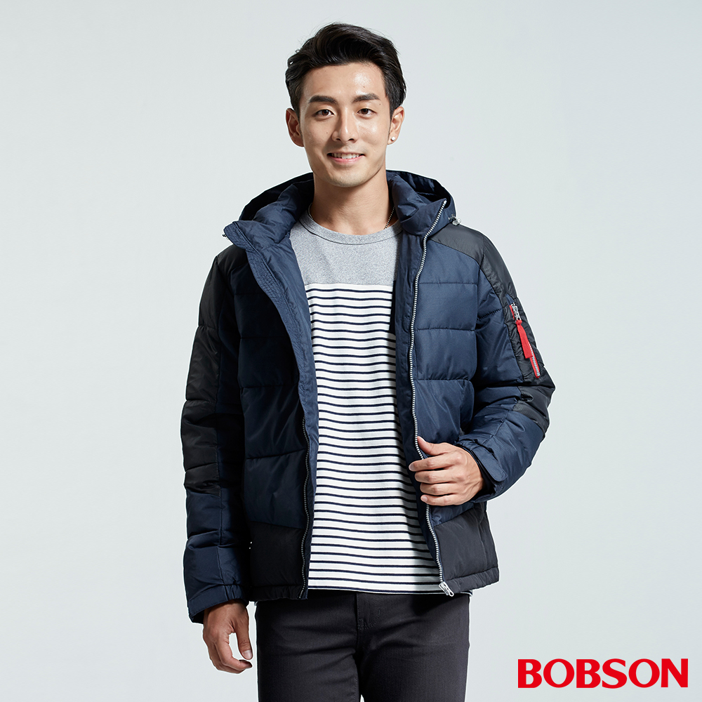 【BOBSON】男款異素材絲棉外套(36037-53)