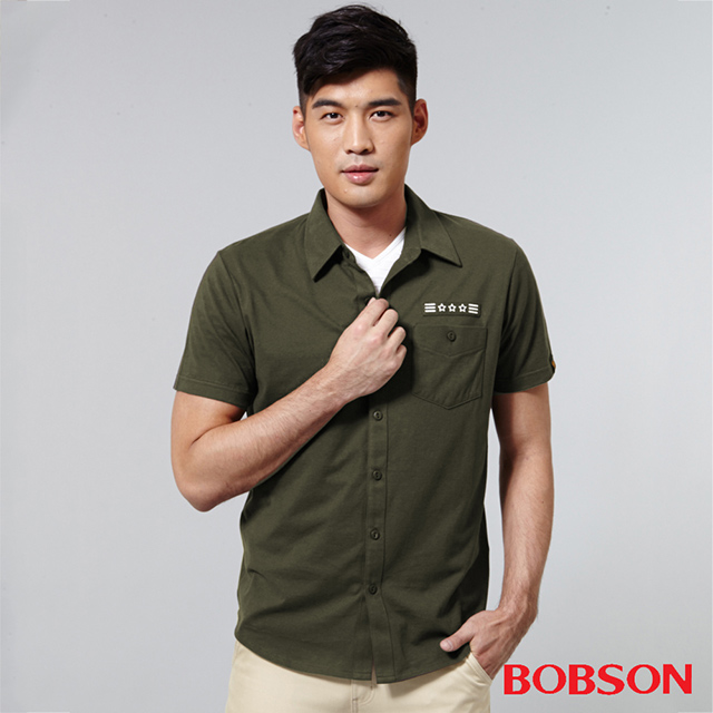 BOBSON 男款襯衫式針織上衣(25006-41)
