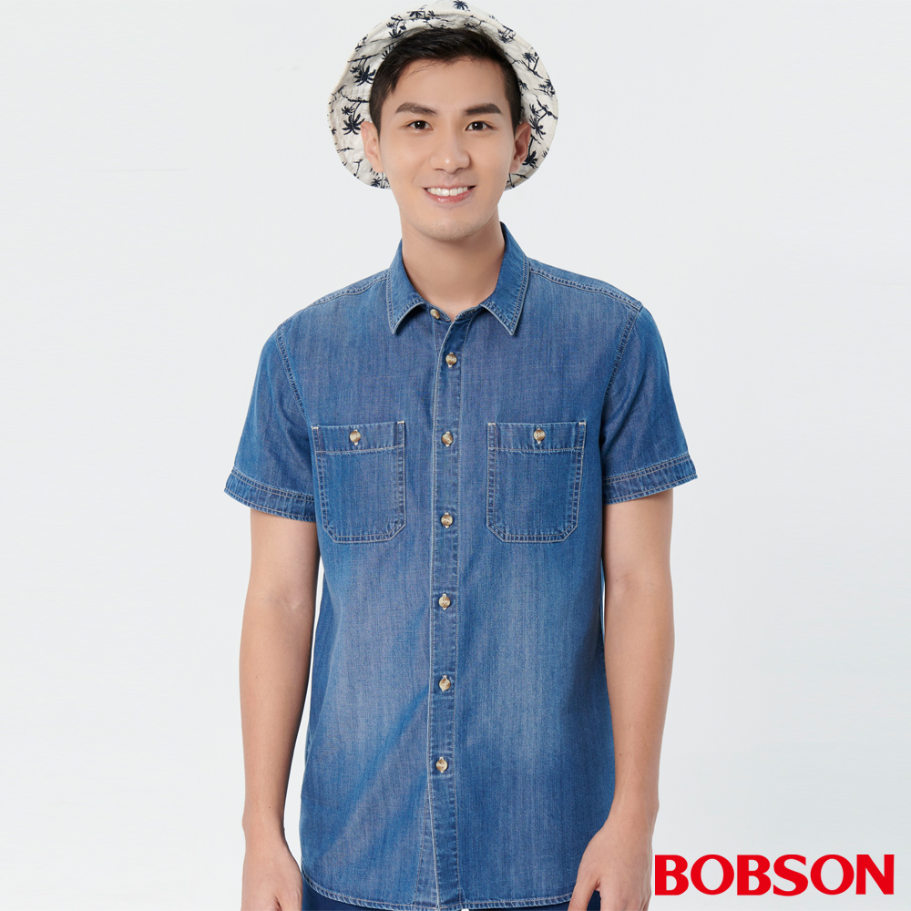 BOBSON 男款天絲棉牛仔襯衫(28003-53)