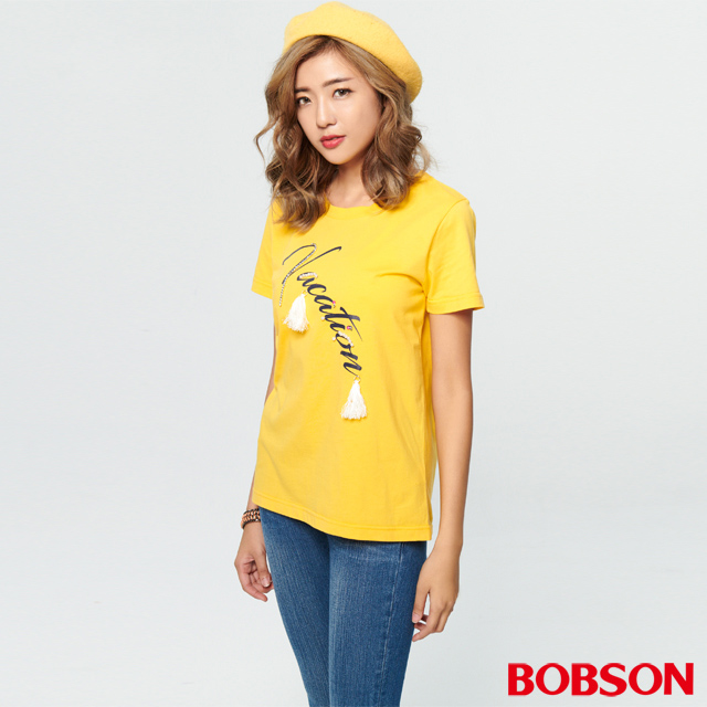 BOBSON 女款印花縫珠上衣 (28095-30 )