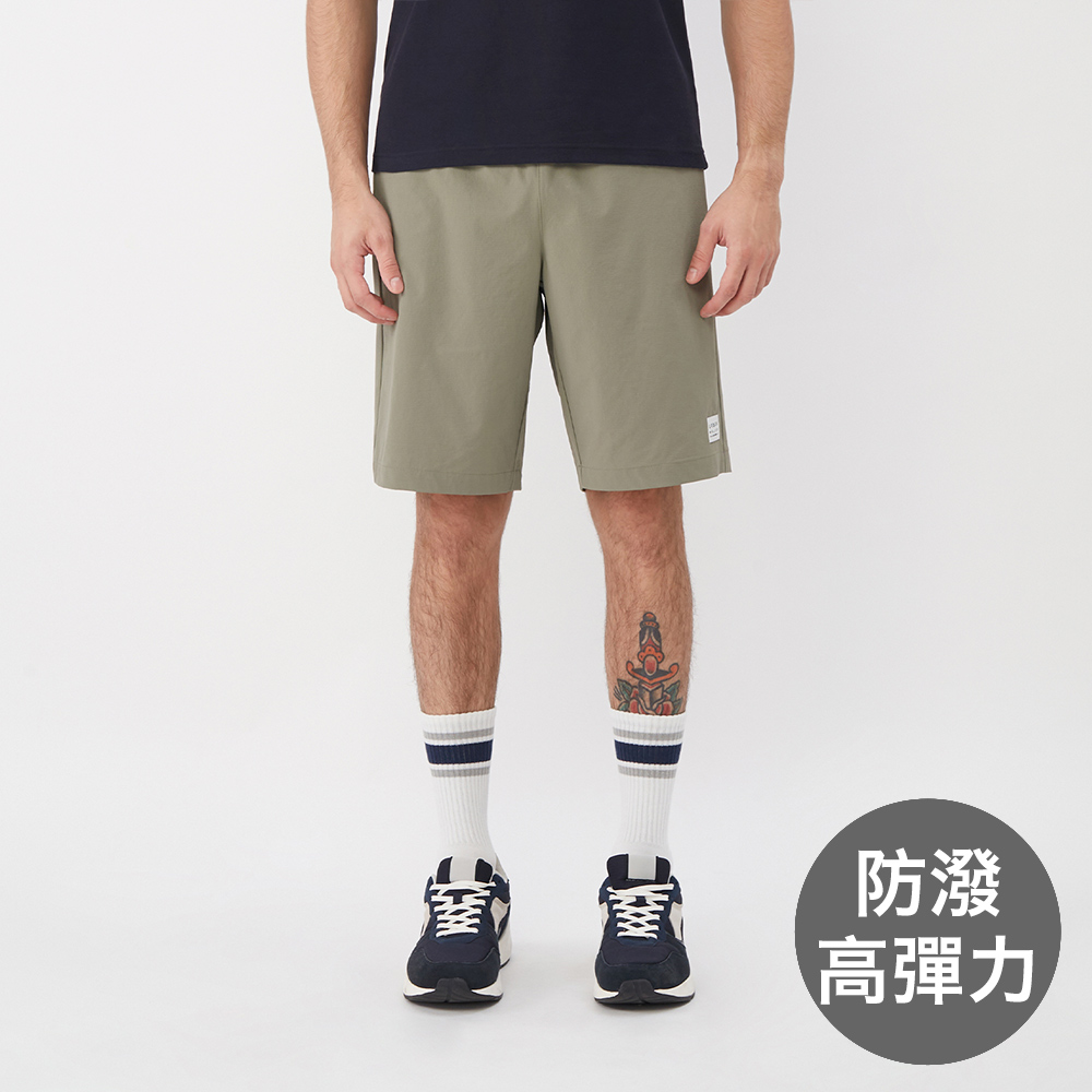 GIORDANO 男裝防潑水彈力短褲 All Day Pants系列-21 灰綠