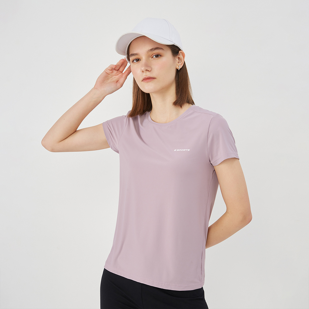 GIORDANO 女裝瞬間涼感短袖上衣- 15 藕紫