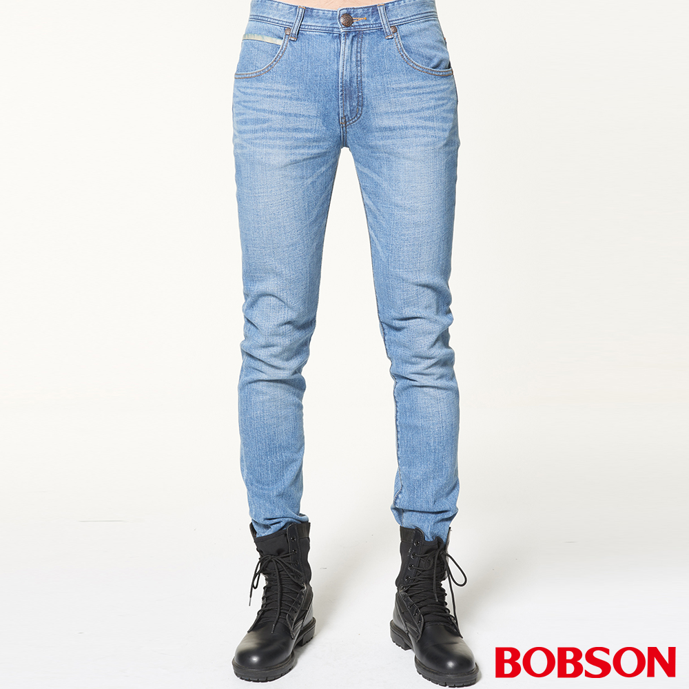 【BOBSON】男款低腰後貼雙袋直筒褲(1822-58 )