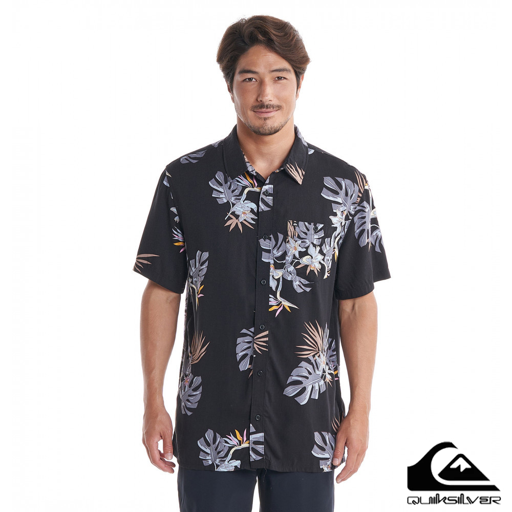 【QUIKSILVER】THE FLORAL SS 短袖襯衫 黑色