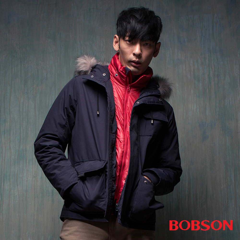 【BOBSON】男款仿兩件絲棉外套(35037-53)