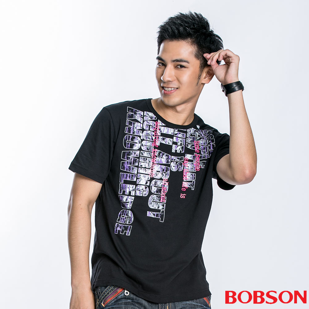 【BOBSON】男款短袖印圖上衣(22038-88)