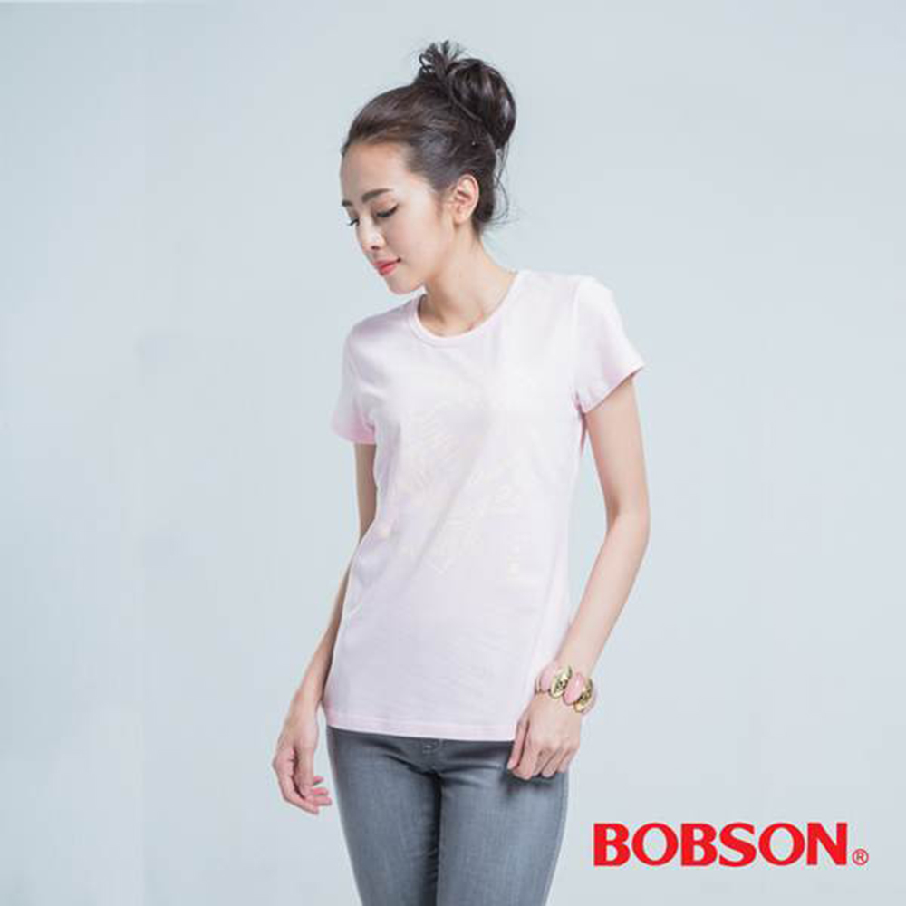 【BOBSON】女款短袖印圖T恤(22133-10)