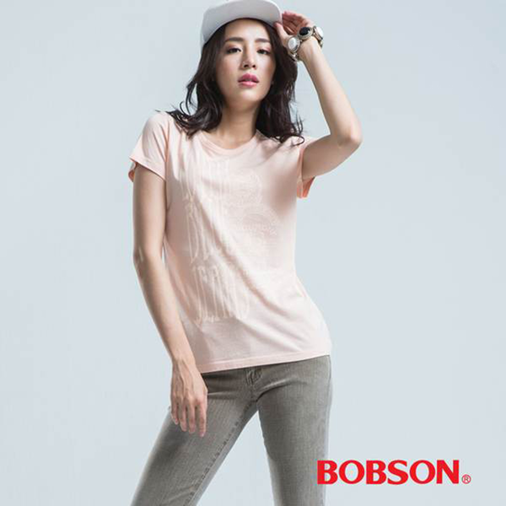 【BOBSON】女款短袖印圖T恤(22135-12)
