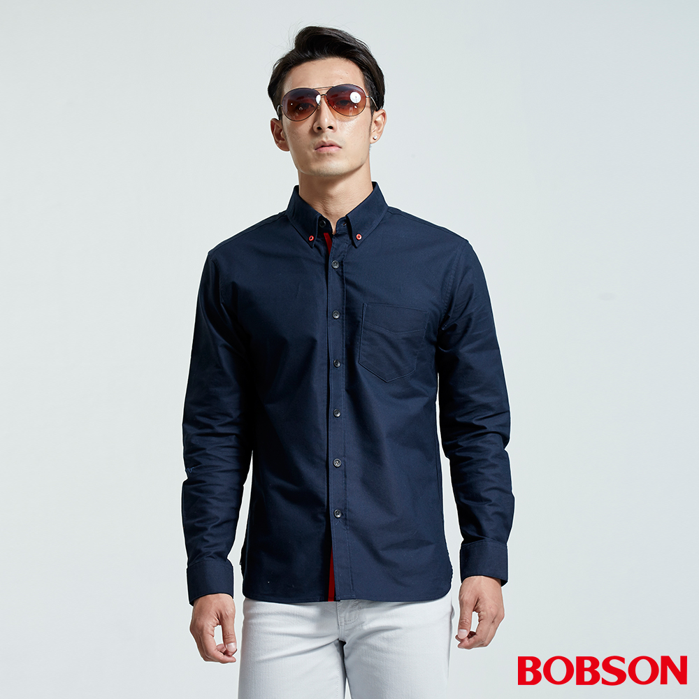 【BOBSON】男款配織帶裝飾襯衫(35002-53)
