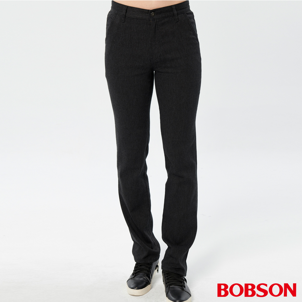 【BOBSON】男款斜口袋彈性直筒褲(1176-87)