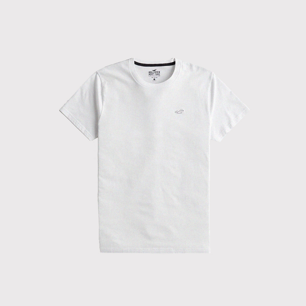 Hollister 海鷗 HCO 熱銷刺繡海鷗素面短袖T恤-白色