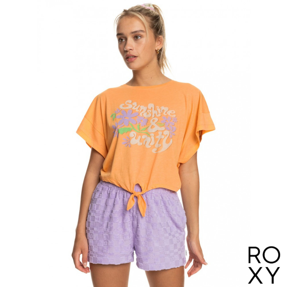 【ROXY】WE GO TO THE SEA 短袖T恤 橘色