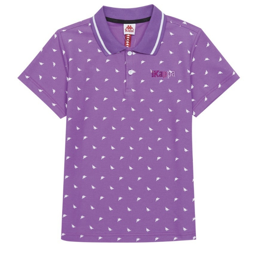 KAPPA義大利 時尚吸濕排汗女針織短袖POLO衫 粉紫34172VWXDC