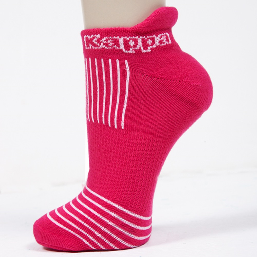 KAPPA 時尚女休閒運動踝襪(薄底) 莓紅 白 3雙 304TR10923