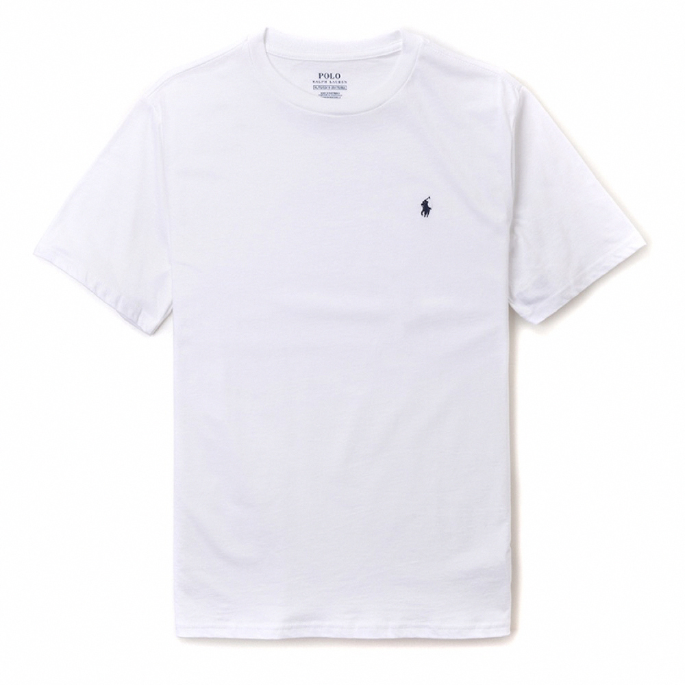 Polo Ralph Lauren RL 熱銷圓領小馬素面短袖T恤(青年款)-白色