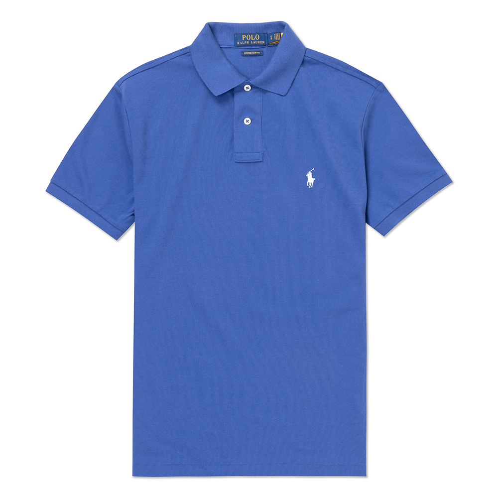 Polo Ralph Lauren RL 熱銷刺繡小馬短袖POLO衫(CUSTOM SLIM FIT)-寶藍色