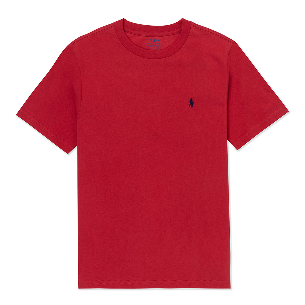 Polo Ralph Lauren RL 熱銷圓領小馬素面短袖T恤(青年款)-紅色