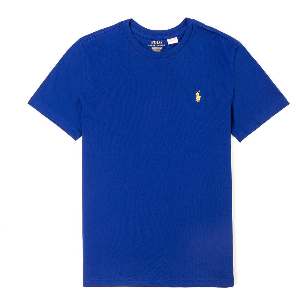 Polo Ralph Lauren RL 熱銷圓領小馬素面短袖T恤(男青年)-寶藍色