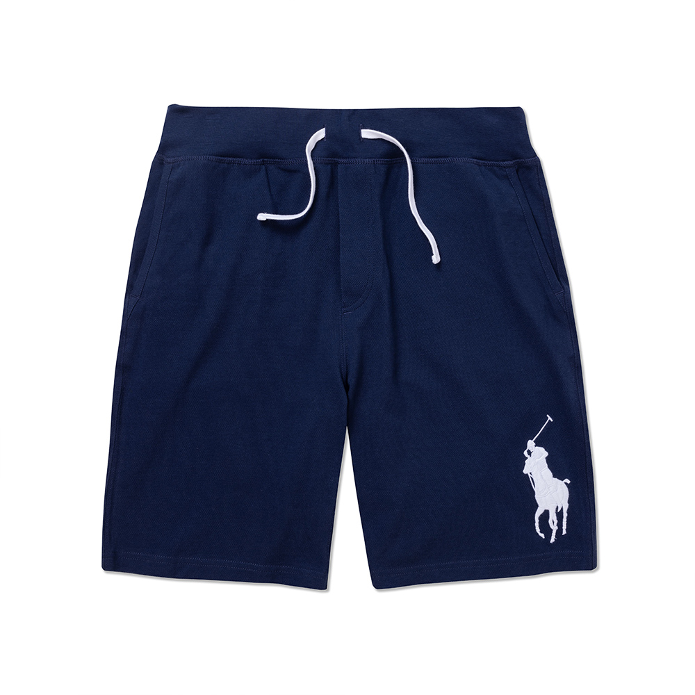 Polo Ralph Lauren RL 熱銷刺繡大馬透氣網布短褲-深藍色