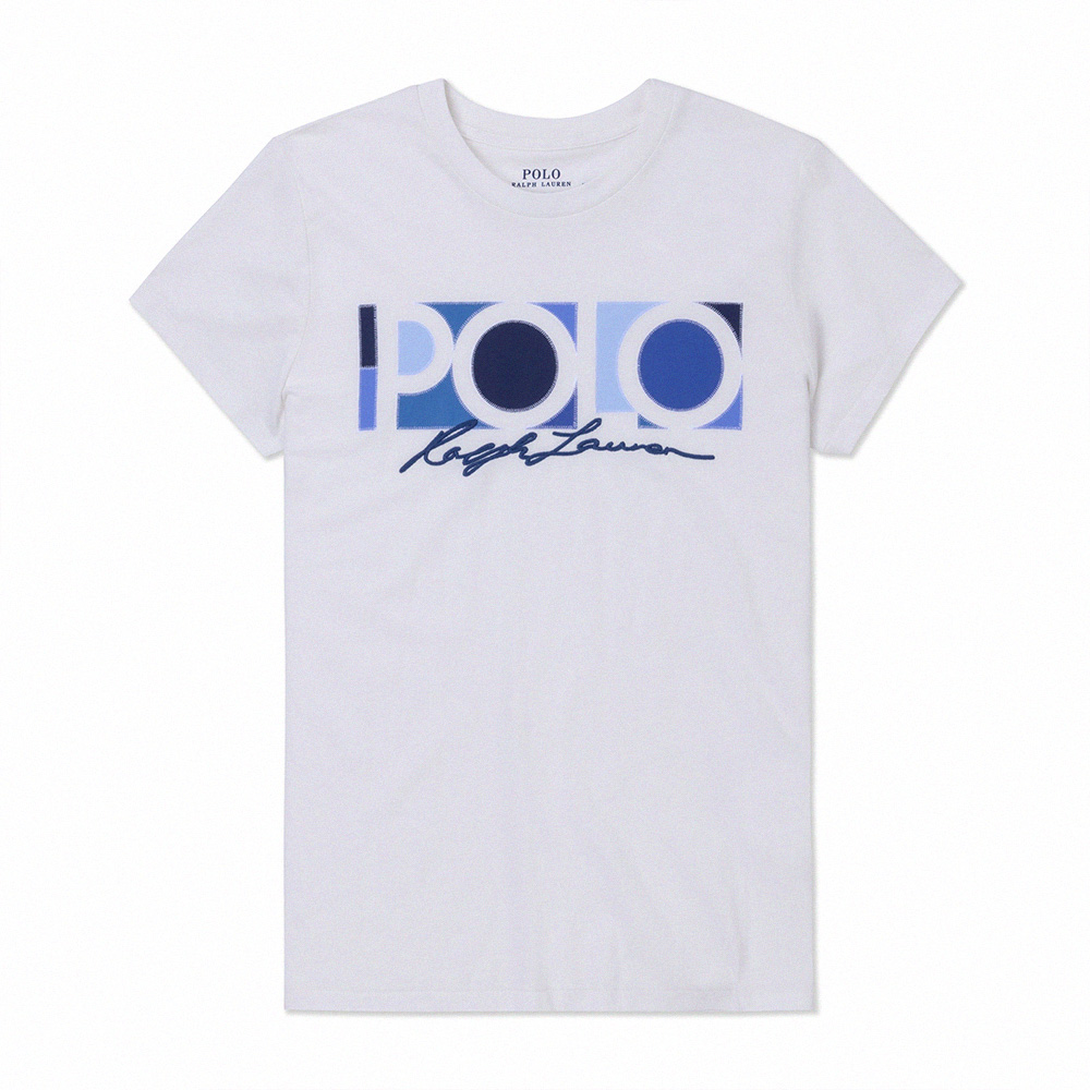 Polo Ralph Lauren RL 熱銷貼布文字圖案短袖T恤(女)-白色