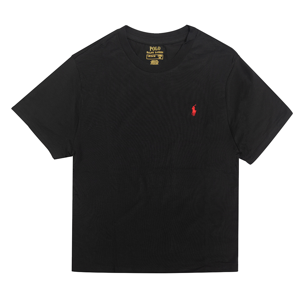 Polo Ralph Lauren RL 熱銷刺繡小馬素面短袖T恤(青年款)-黑色