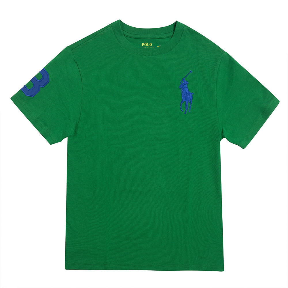 Polo Ralph Lauren RL 熱銷刺繡大馬素面短袖T恤(青年款)-綠色
