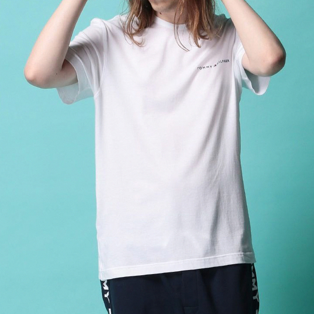 Tommy Hilfiger 熱銷印刷文字吸濕排汗運動短袖T恤-白色