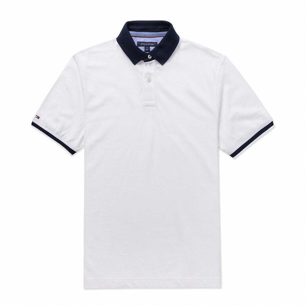 TOMMY 熱銷刺繡Logo短袖Polo衫(BONL)-白色