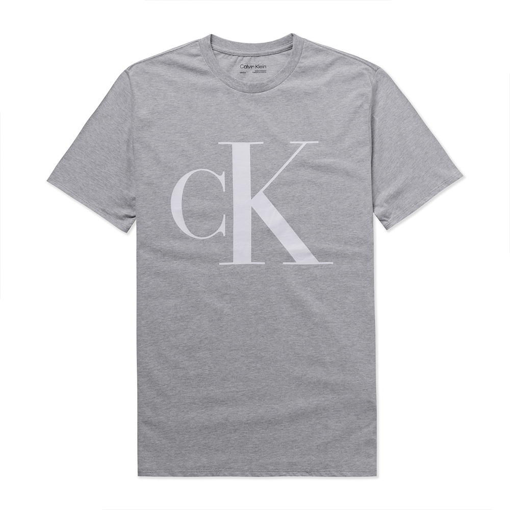 Calvin Klein CK 熱銷印刷文字圖案短袖T恤-灰色