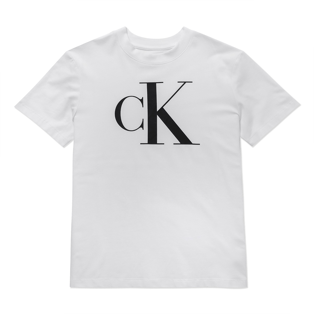 Calvin Klein CK 熱銷印刷文字圖案短袖T恤(女)-白色