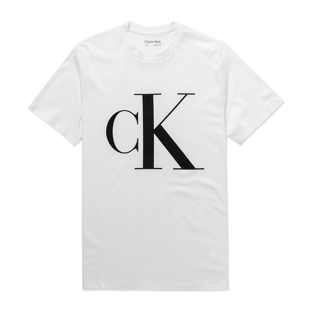 Calvin Klein CK 熱銷印刷文字圖案短袖T恤-白色