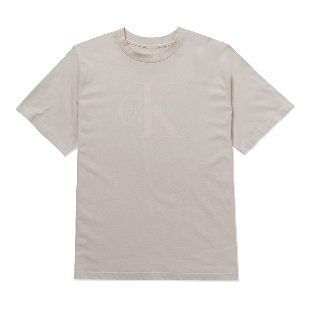 Calvin Klein CK 熱銷印刷文字圖案短袖T恤(女)-淺米黃色