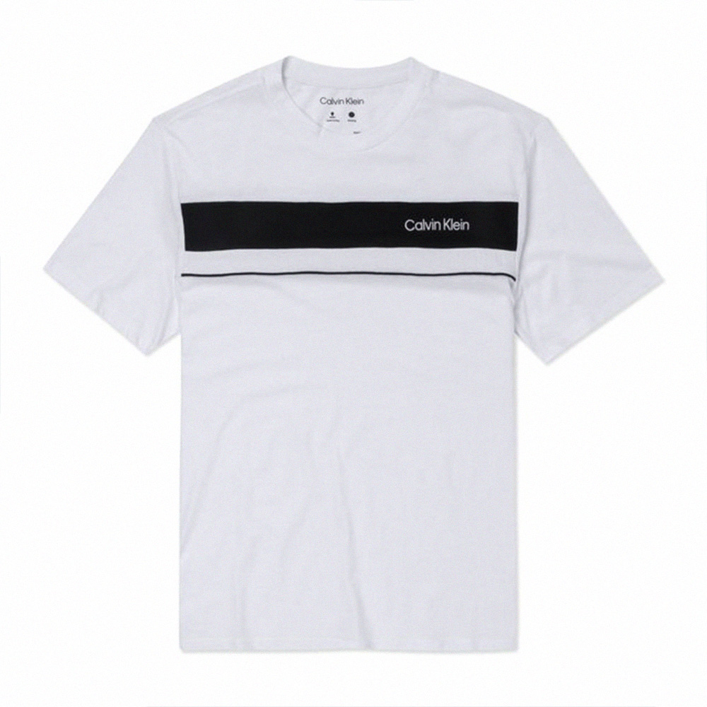 Calvin Klein CK 熱銷刺繡文字圖案短袖T恤-白色