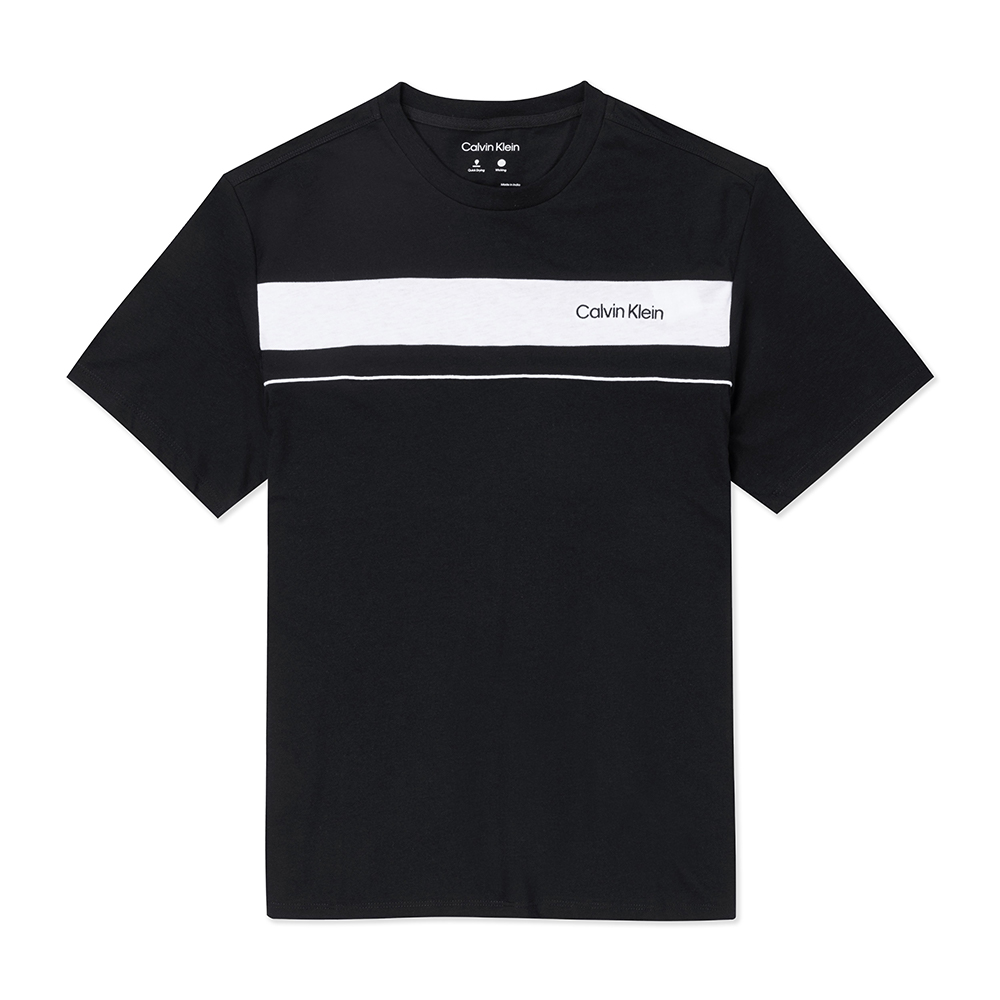 Calvin Klein CK 熱銷刺繡文字圖案短袖T恤-黑色