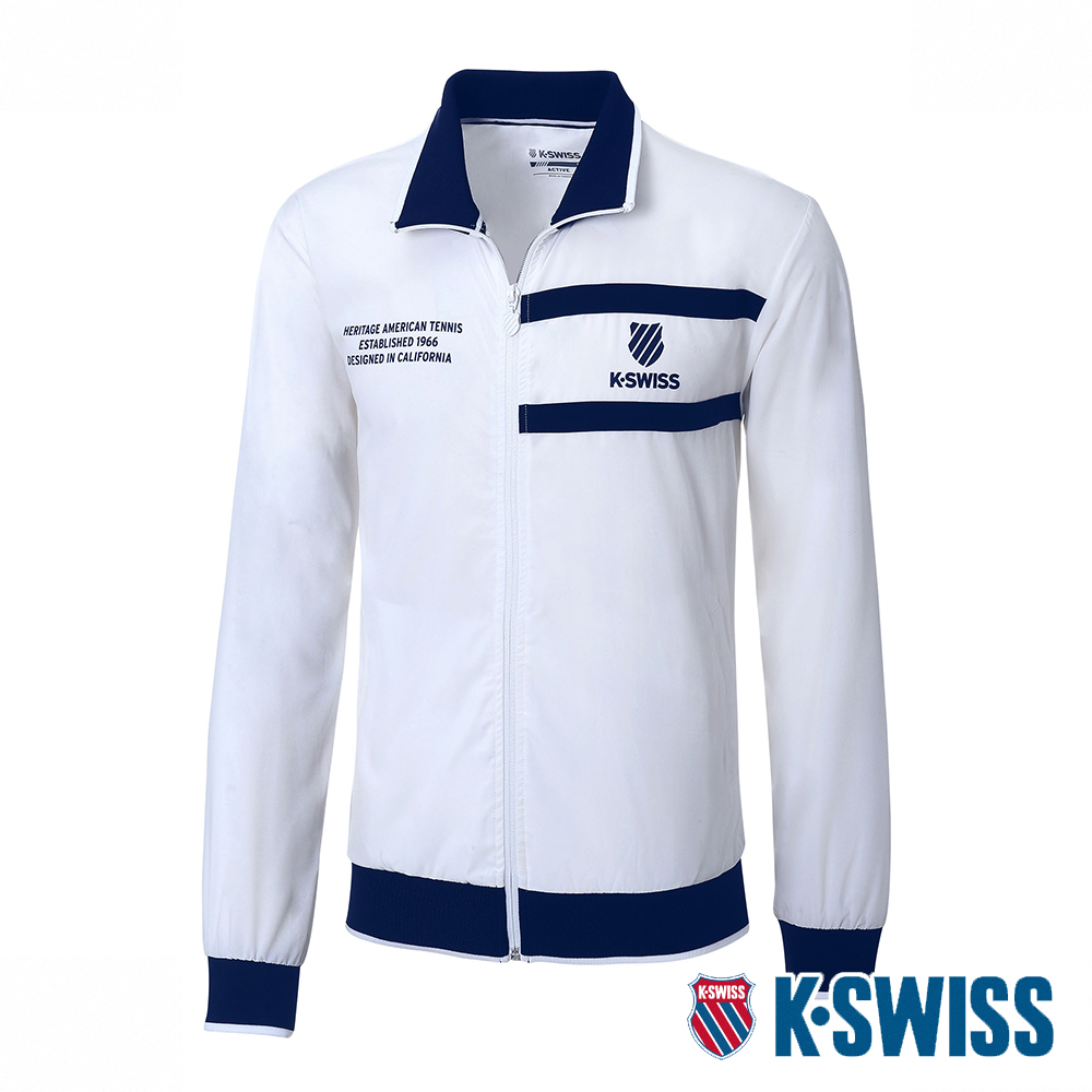 K-SWISS PF Woven Jacket吸排運動外套-男-白