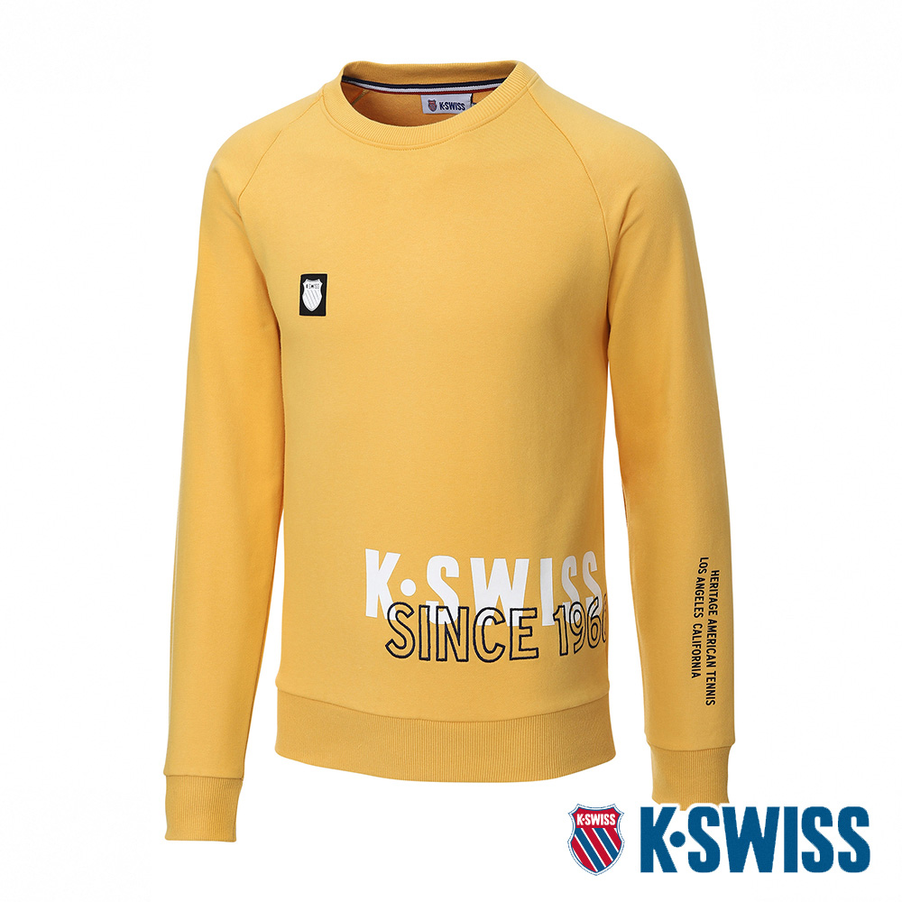 K-SWISS Modern Sweatshirt圓領長袖上衣-男-黃