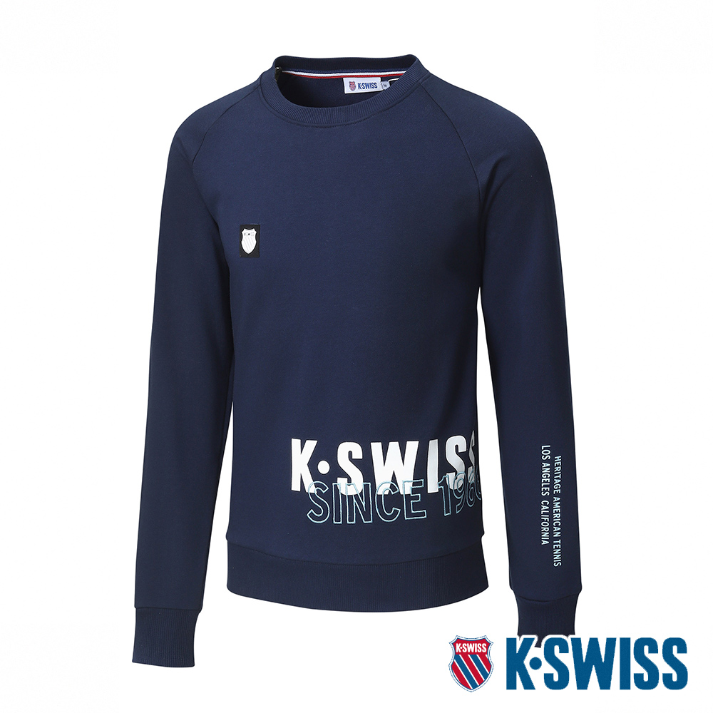 K-SWISS Modern Sweatshirt圓領長袖上衣-男-藍
