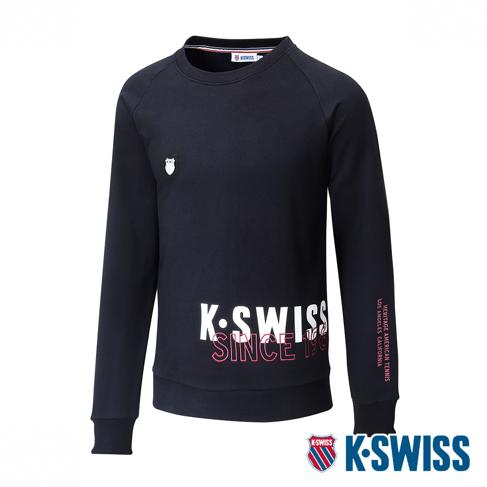K-SWISS Modern Sweatshirt圓領長袖上衣-男-黑