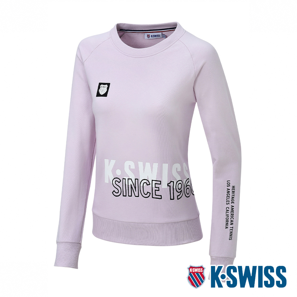 K-SWISS Modern Sweatshirt圓領長袖上衣-女-粉紫