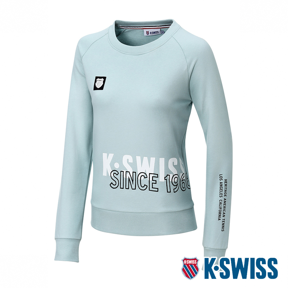 K-SWISS Modern Sweatshirt圓領長袖上衣-女-粉綠