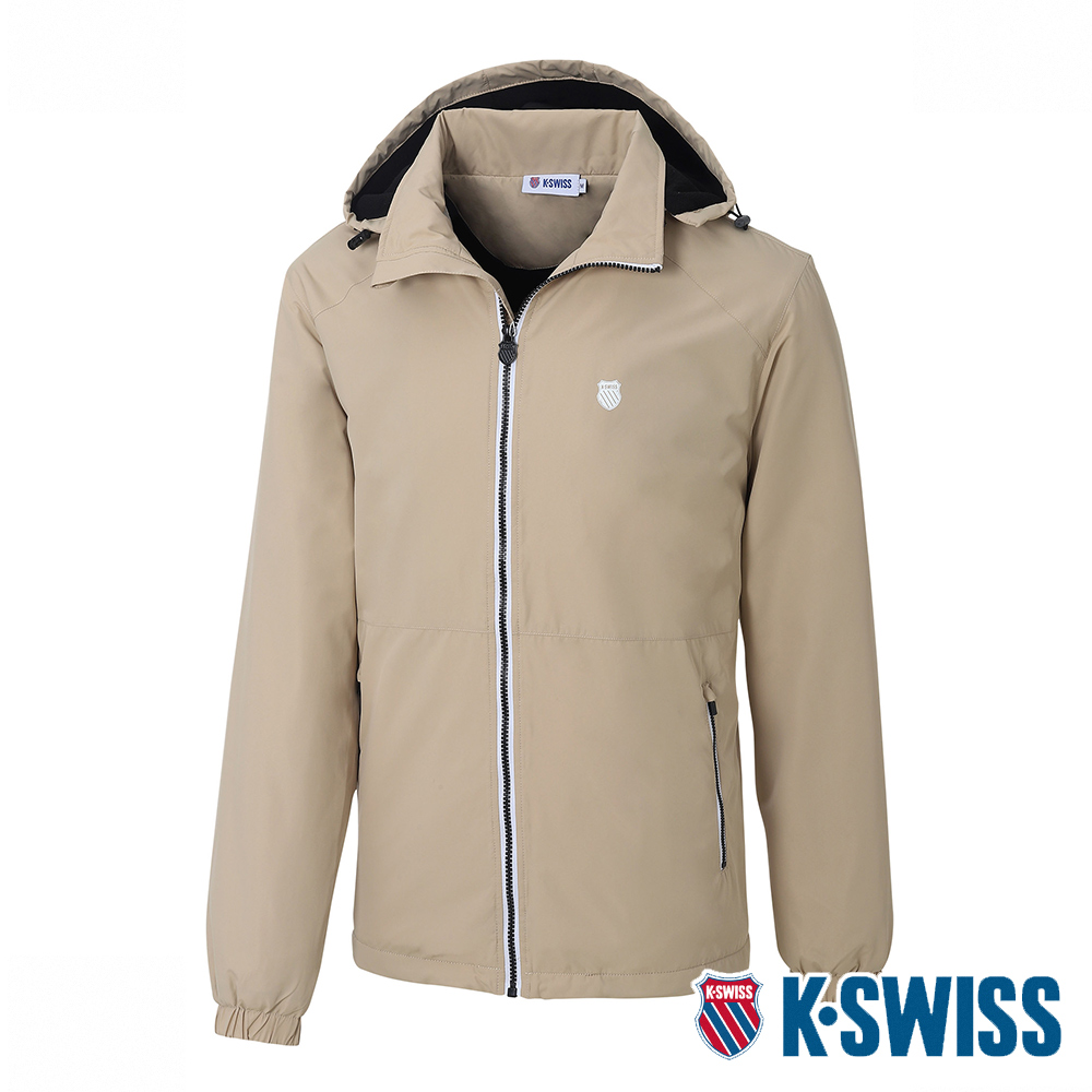 K-SWISS CO Solid Jacket刷毛防風外套-男-卡其