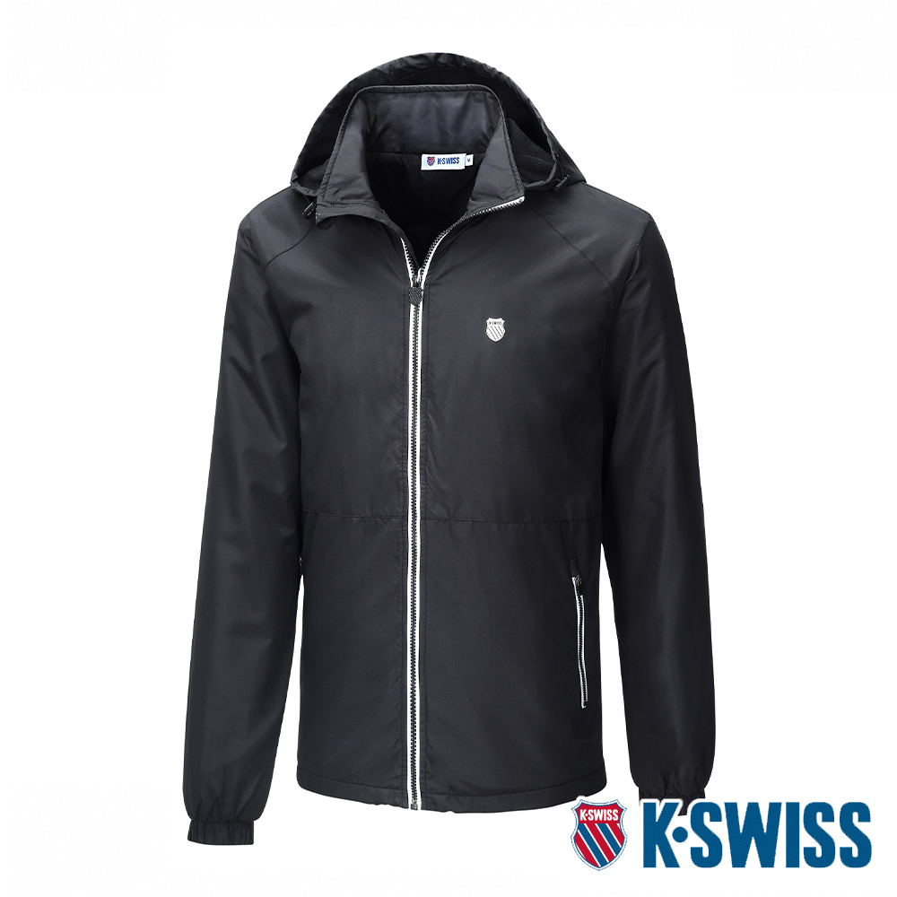 K-SWISS CO Solid Jacket刷毛防風外套-男-黑
