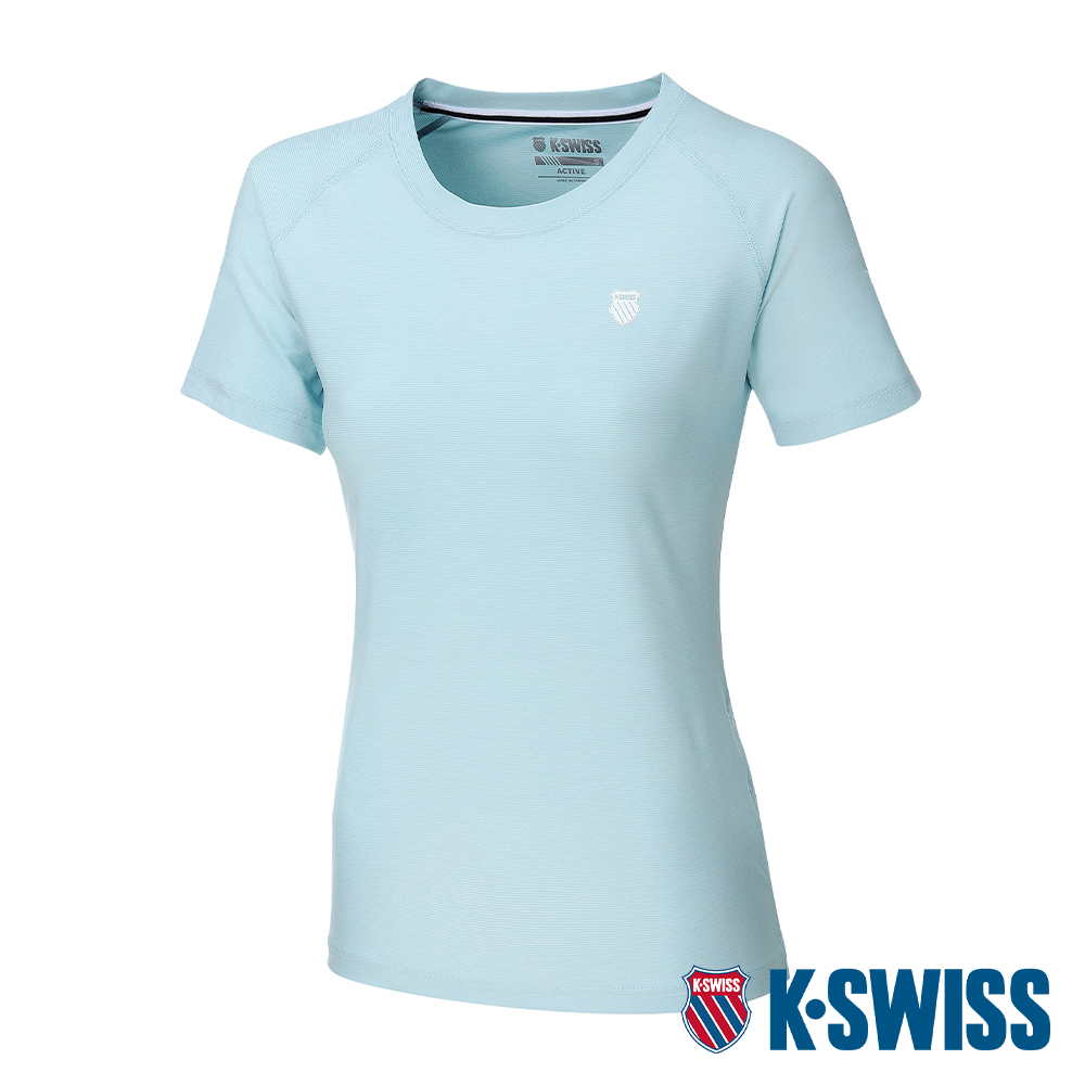 K-SWISS Active Melange Tee涼感排汗T恤-女-淺藍