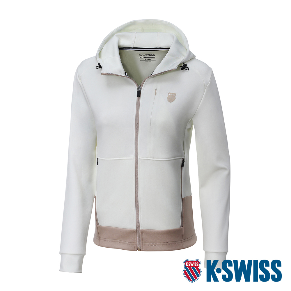 K-SWISS Active Jacket 連帽運動外套-女-米白