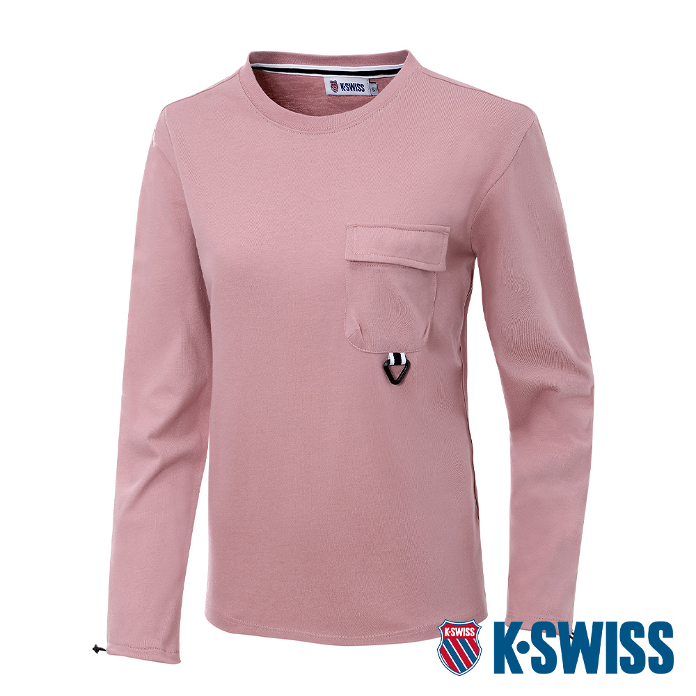 K-SWISS Pocket Tee 長袖T恤-女-粉紅